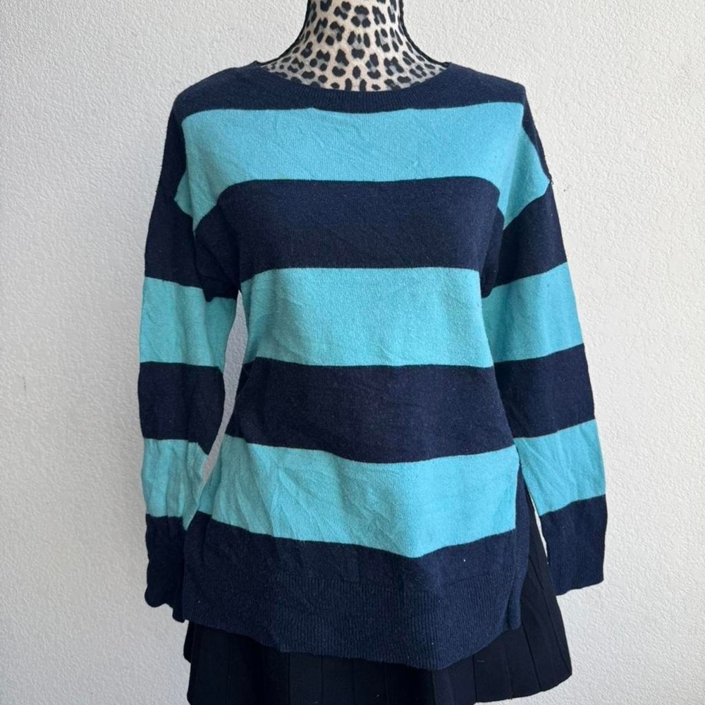 Joe Fresh light blue and navy striped sweater